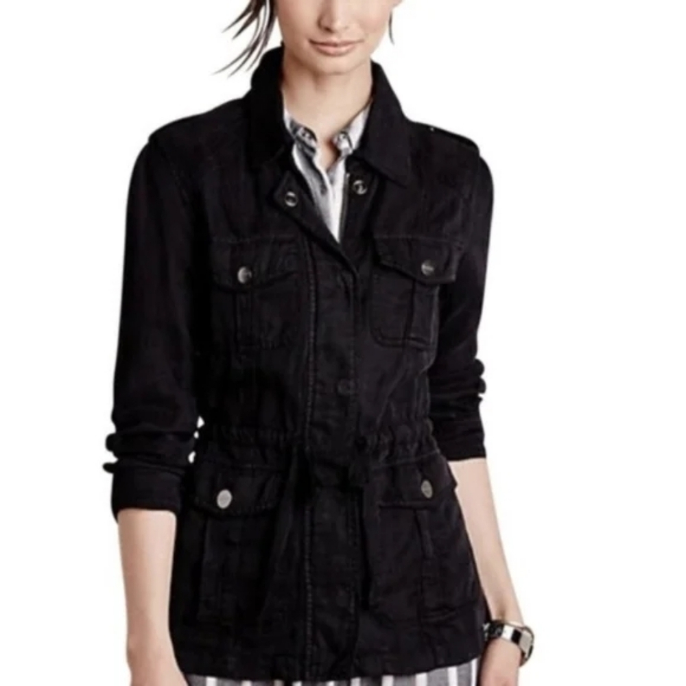 Sanctuary Anthropologie Midnight Black Utility Jacket Large
